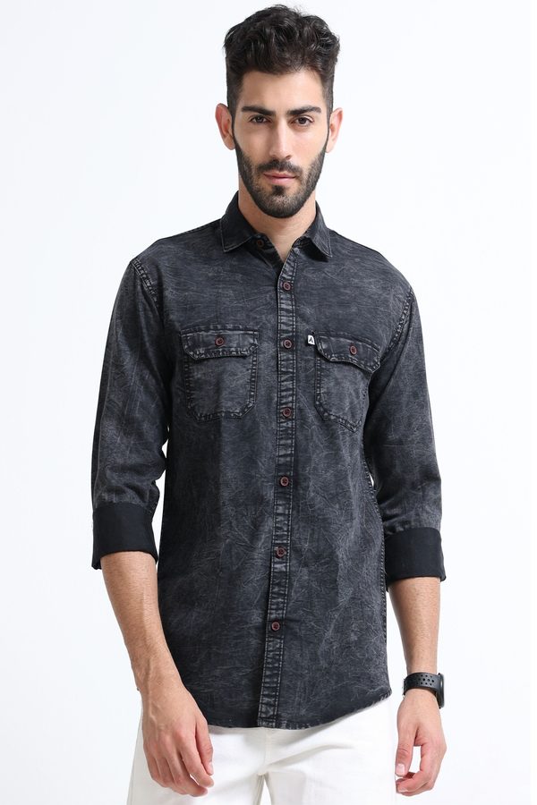 AIDAN PAUL Men Comfort Faded Faded Casual Shirt