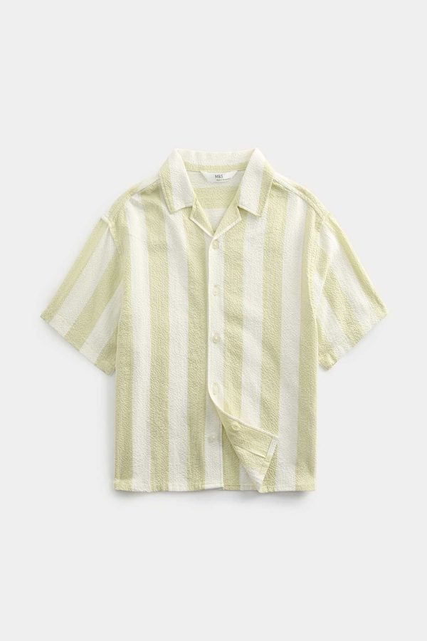 Marks & Spencer Cotton Rich Striped Seerscucker Shirt