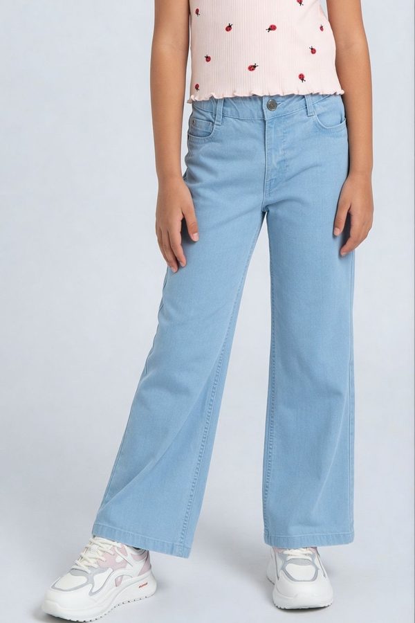 Pantaloons Junior Girls Flared Mid-Rise Jeans