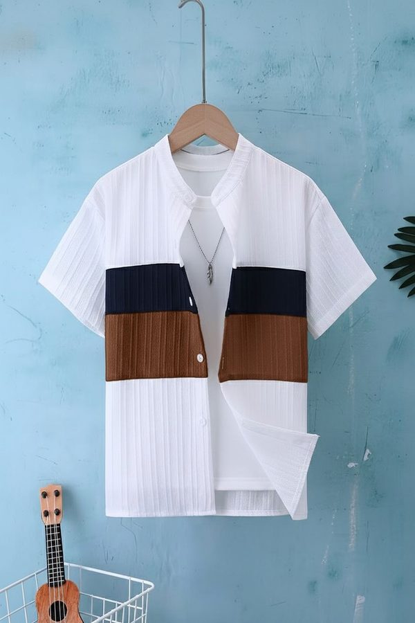 BAESD Boys Colourblocked Casual Shirt
