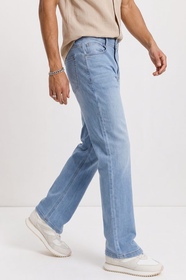 The Roadster Life Co. Men Straight Fit Light Fade Stretchable Jeans