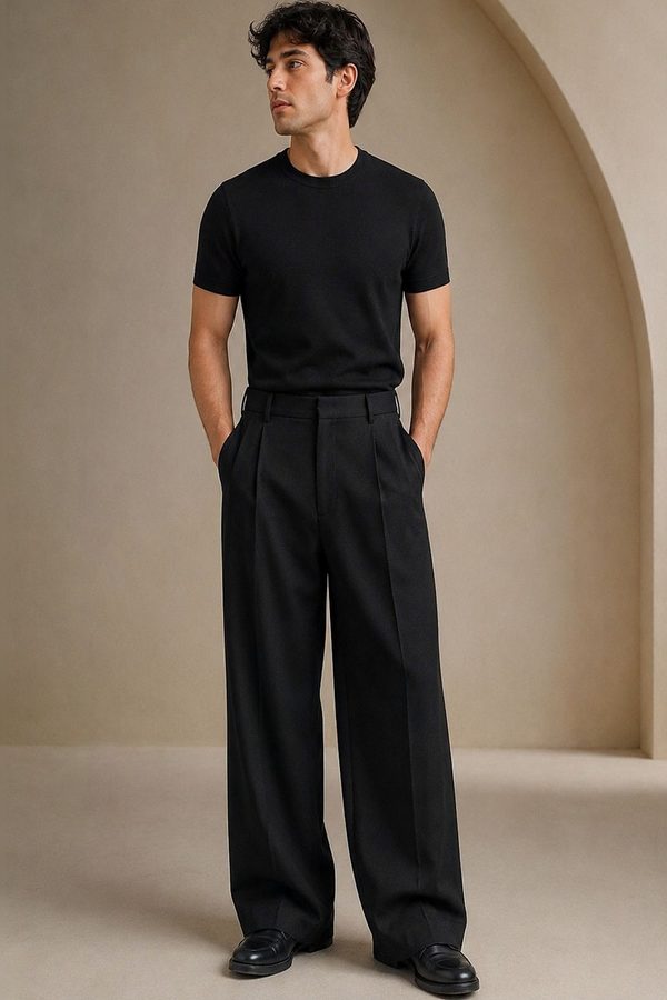 SENDIPO Men Smart High-Rise Easy Wash Pleated Trousers