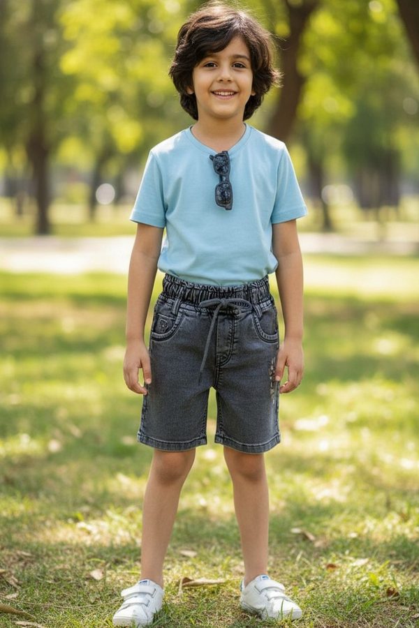 V-Mart Boys Washed Denim Shorts