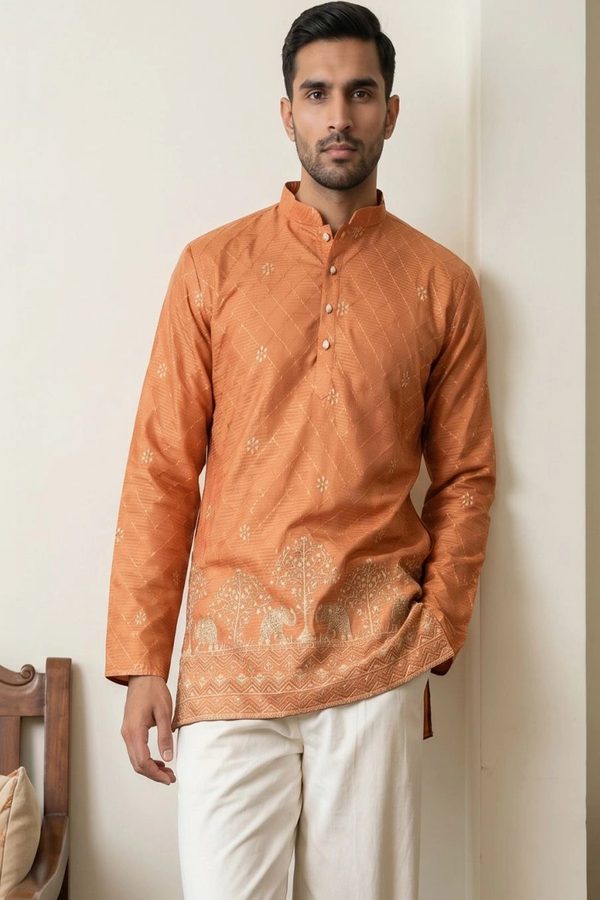 Jompers Men Embroidered Thread Work Kurta