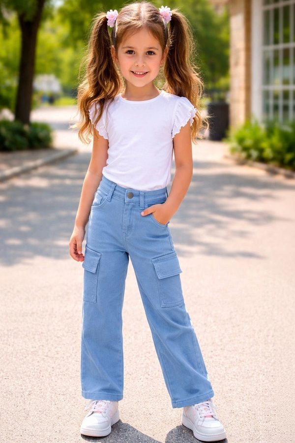 Iconic me Girls Wide Leg High-Rise Jeans
