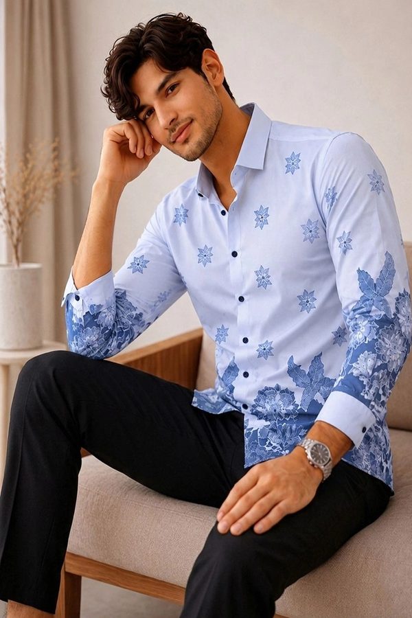 NGIVA Men Floral Printed Casual Shirt