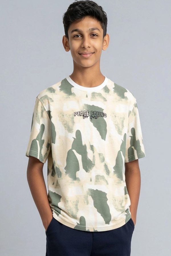 Pantaloons Junior Boys Camouflage Printed T-shirt