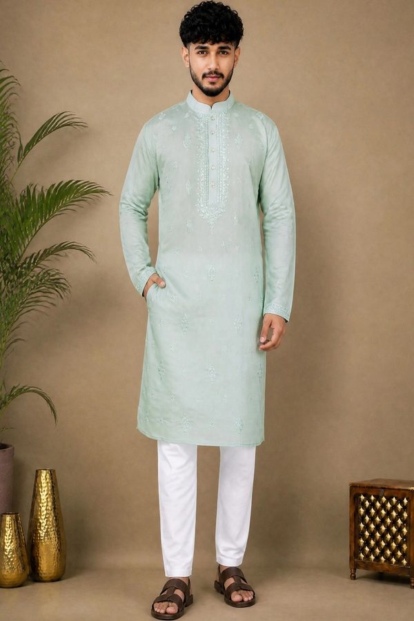 Anouk Men Embroidered Thread Work Kurta