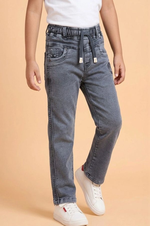 Dripteen Boys Straight Fit Mid-Rise Stretchable Jeans