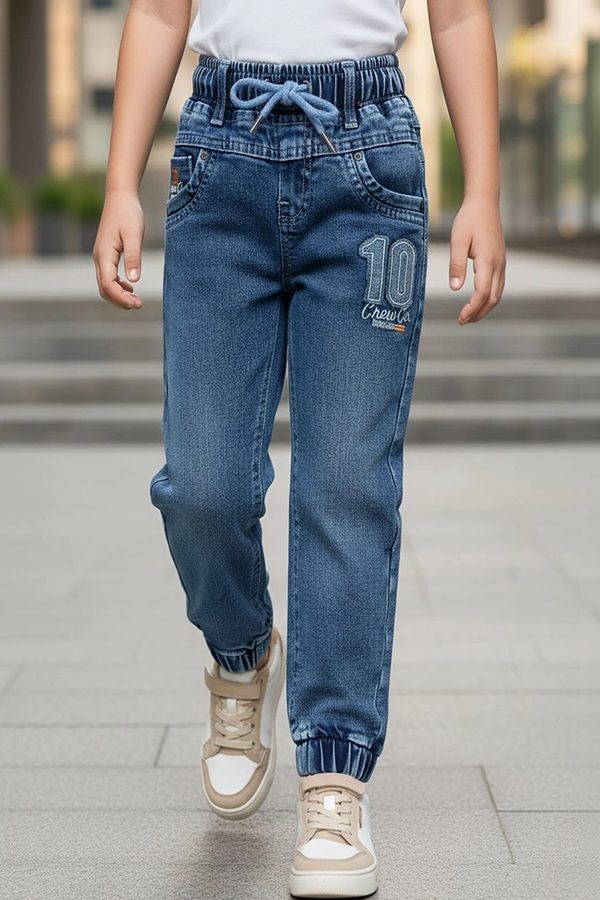 Pixel Punk Boys Jogger Mid-Rise Cuffed Hem Stretchable Jeans