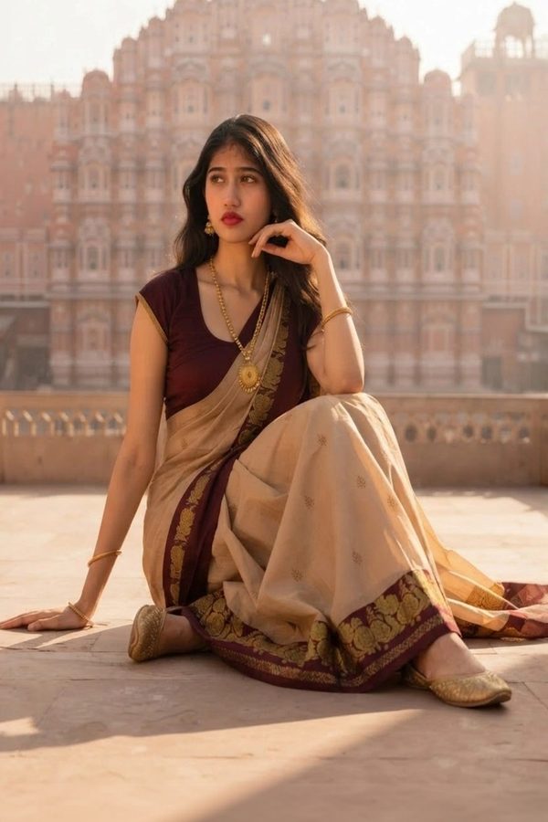 Moda Rapido Embroidered Pure Cotton Kanjeevaram Saree