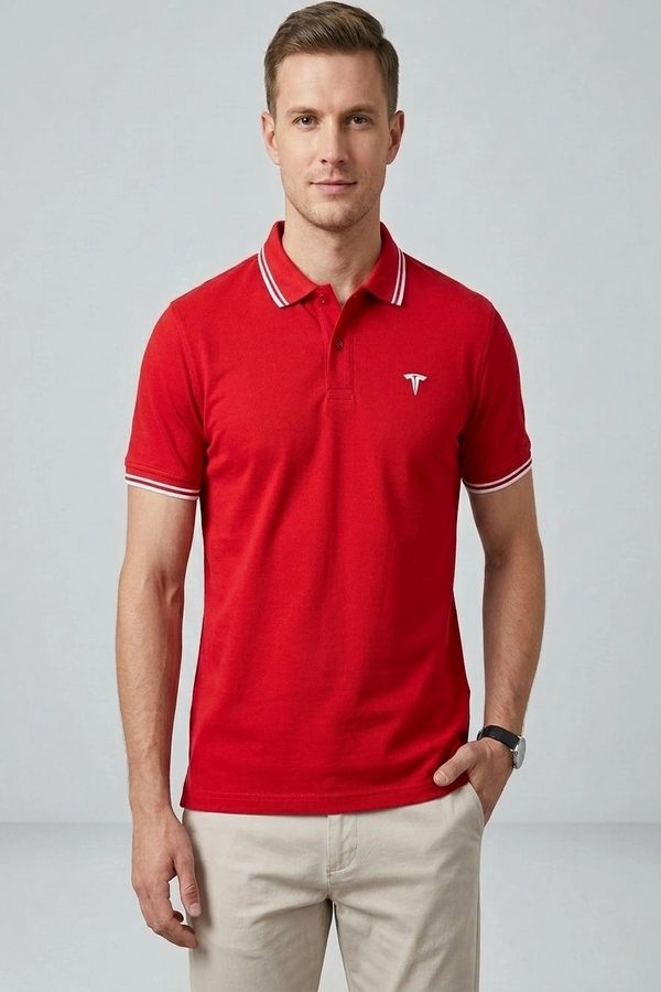 R.Code by The Roadster Life Co. Men Brand Logo Polo Collar T-shirt