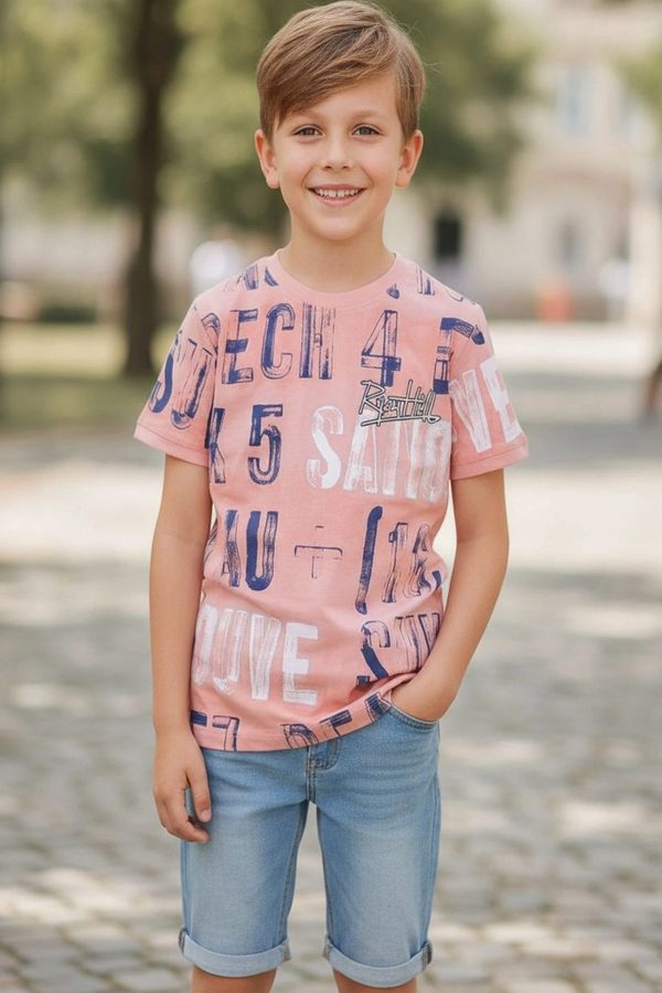 V-Mart Boys Typography Printed T-shirt