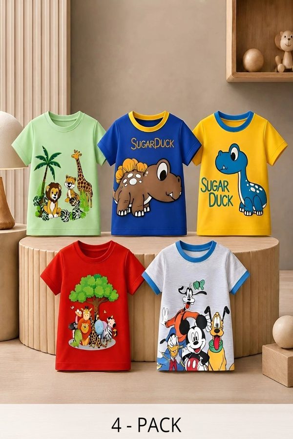 VP TEXX Boys Set of 5 Printed T-shirt