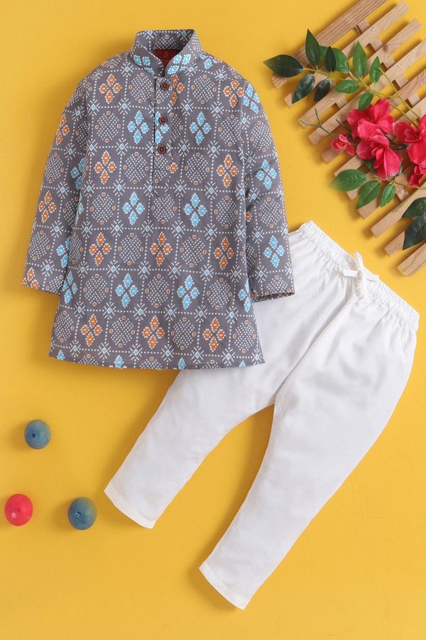 Sparklepop Boys Ethnic Motifs Printed Regular Kurta with Pyjamas