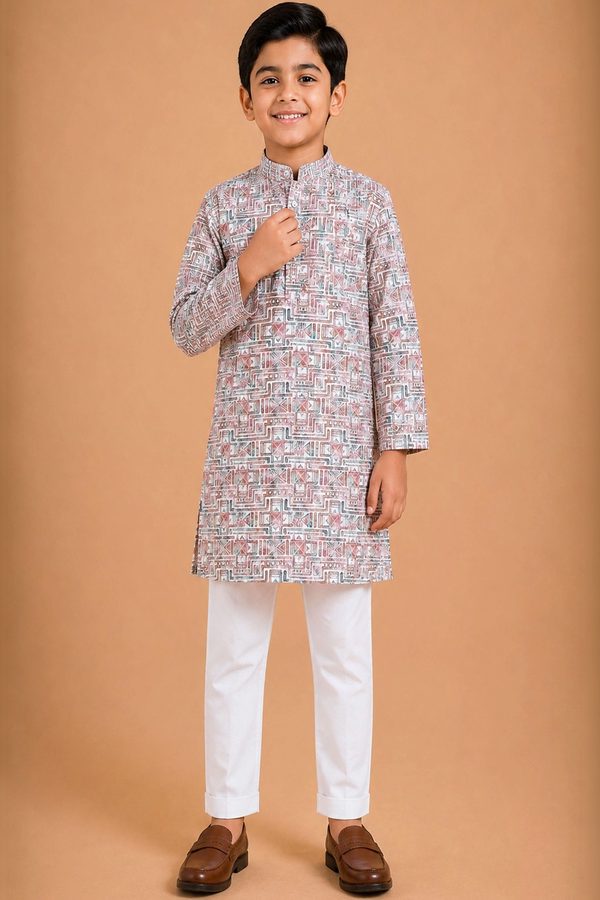 joley poley Boys Printed Regular Kurta with Pyjamas