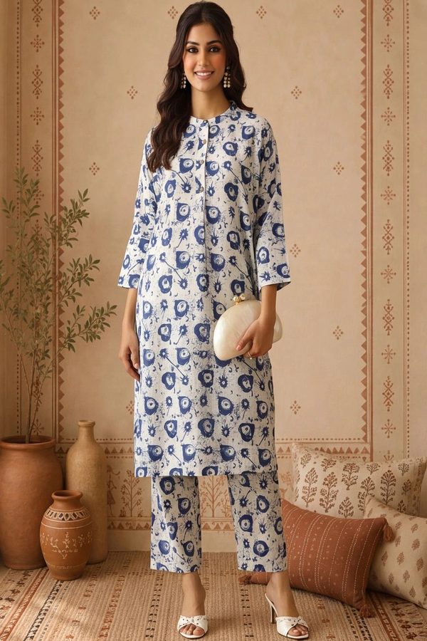 Anouk Women Printed Regular Pure Cotton Kurta with Trousers
