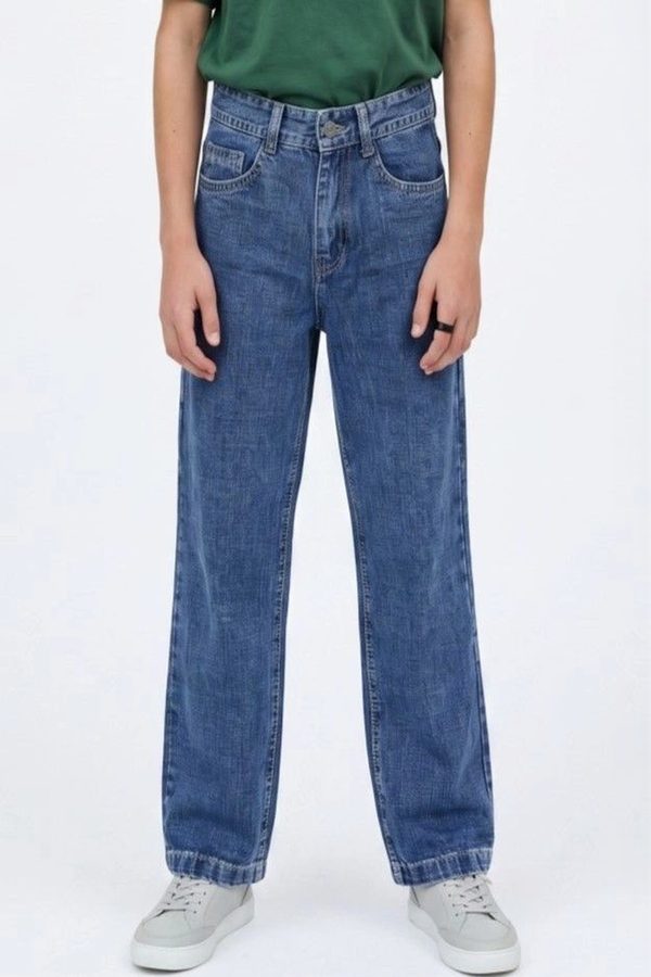 LORAL Unisex Kids Straight Fit Mid-Rise Light Fade Stretchable Jeans