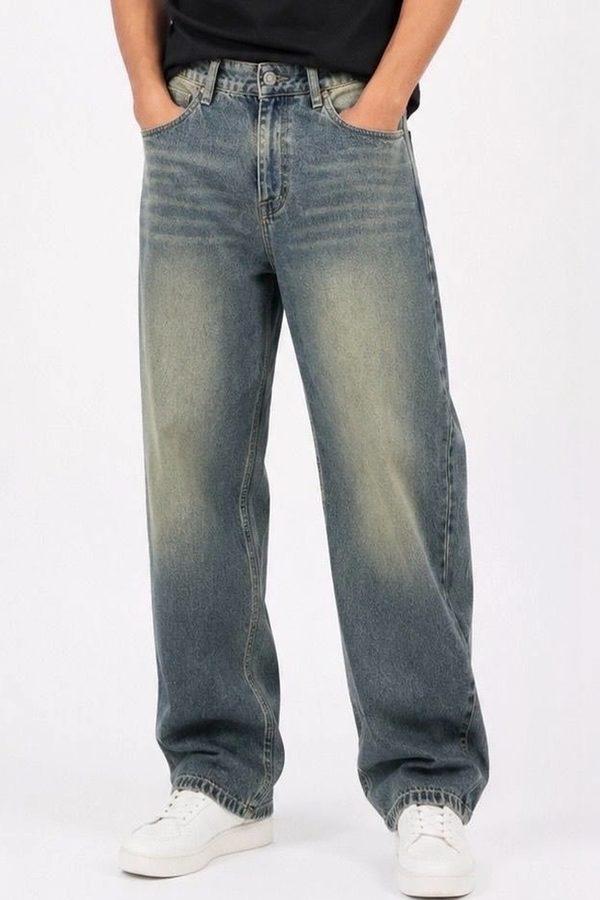 MQ Denim Men Straight Fit Mid-Rise Light Fade Jeans