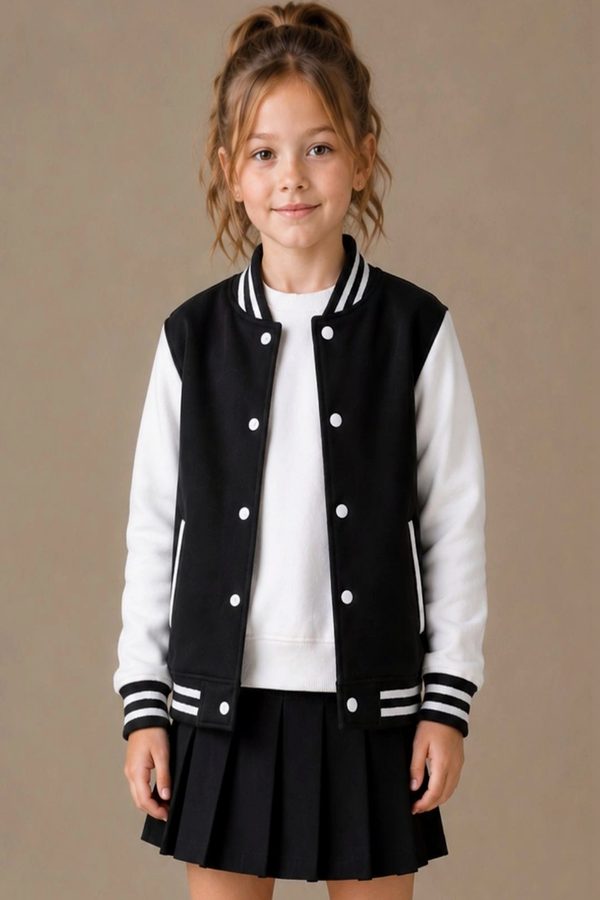Besick Girls Colourblocked Varsity Jacket